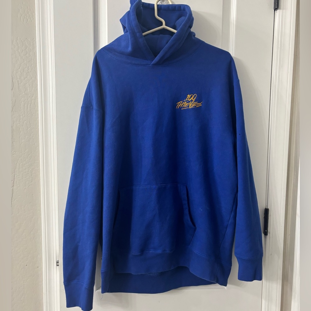 100 Thieves Men's Royal Blue Crewneck Sweater - Picture 2 of 8